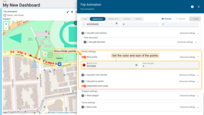 The points represent telemetry data updates, allowing you to check each one individually. You have the option to specify the color and size (in pixels) of the points to match your preferences or use a color point function.