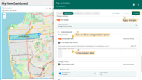 Show or hide the label on the polygon. Change the text of the label or specify a function for the label to dynamically display data based on conditions you specify.