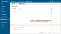 Since widget bundles are alphabetically ordered, the newly created one may be on a different page.