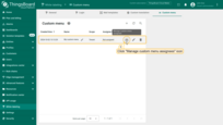 To manage the users assigned to this custom menu, click the corresponding icon in the row of this user menu;