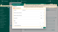 Enable the "Show separate axis" option to display a separate axis for this data key. For this axis, you can set your own title, minimum and maximum values of the scale, specify the number of decimal places, and the step size between ticks on the vertical axis.